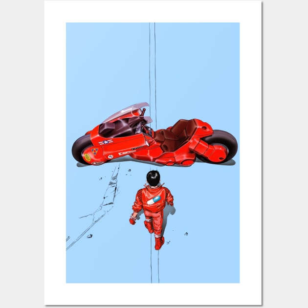 Shotaro Kaneda and his bike 02 Wall Art by Lucile